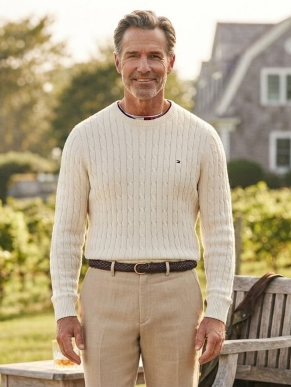 NWT Tommy Hilfiger Classic Cable Knit Crewneck Sweater Size XXL Old Money Preppy